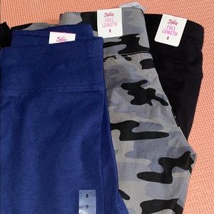 Justice girls leggings 3 pair